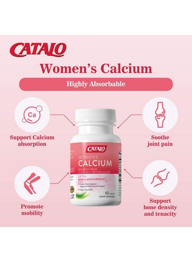 CATALO Women's Calcium with Aquamin™ Red Algae - Plant-Based Marine Calcium Supplement with Vitamin D3, Magnesium & Zinc - High Absorption Formula - 60 Tablets - Image 4