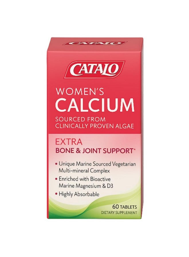 CATALO Women's Calcium with Aquamin™ Red Algae - Plant-Based Marine Calcium Supplement with Vitamin D3, Magnesium & Zinc - High Absorption Formula - 60 Tablets - Image 1