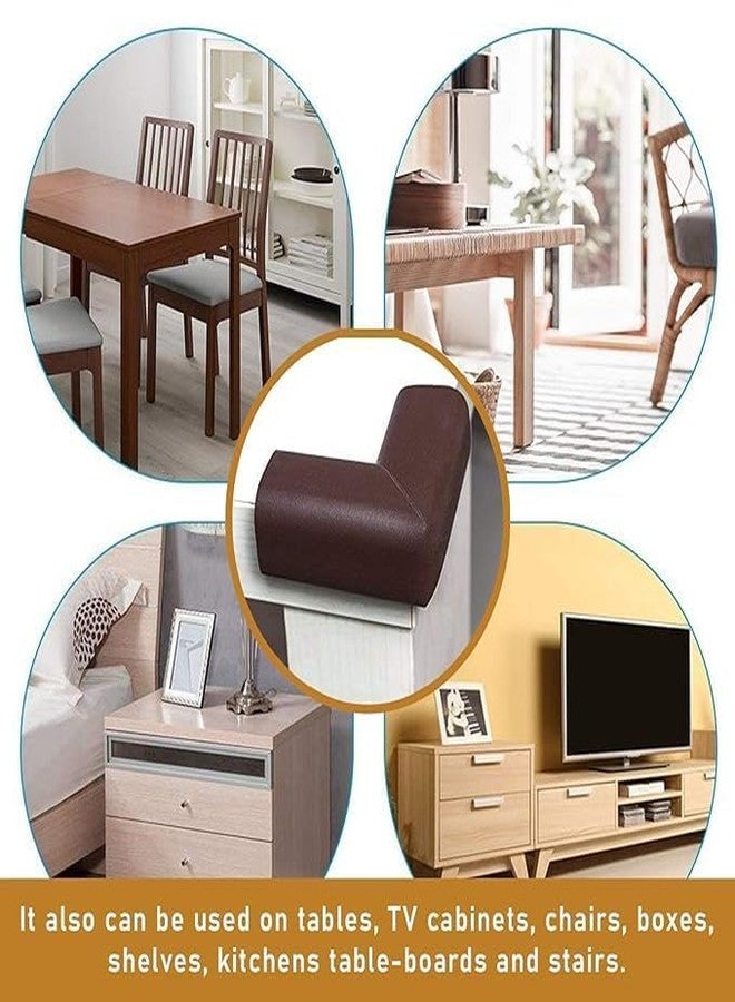 SPOLIK Pack of-4 Edge Protector for Furniture Table for Baby Kids Edge and Babies, Toddles, Kids Foam Corner Covers for Furniture, Table, Desk Extra Soft and Cushioned (Brown, Pack of-4) - Image 2