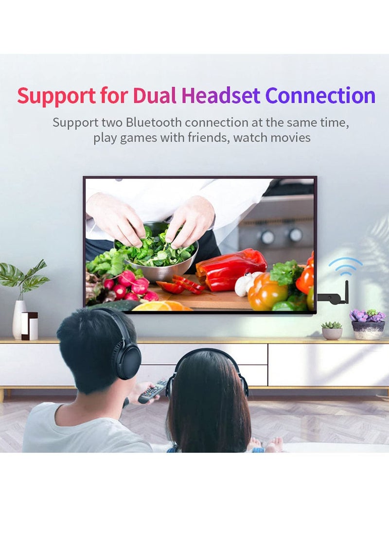 Y&D - Bluetooth Adapter, Transmitter, Dual Link USB 5.2 Audio Adapter with 2DB External Antenna for TV Laptop Headphones - Image 1