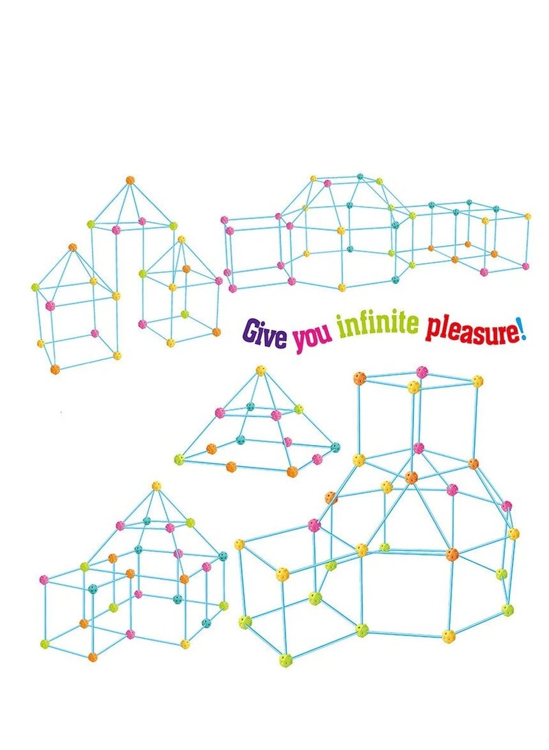 Rally 88 pcs Building Pipe Set Early Educational Toys DIY Construction Builder Play Tent Tunnels Castles for Kids Indoor Outdoor Activities Plastic Building Fort for Children - Image 3