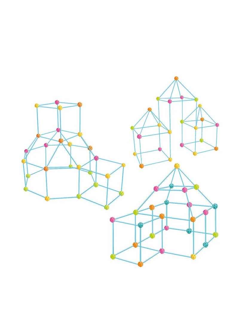 Rally 88 pcs Building Pipe Set Early Educational Toys DIY Construction Builder Play Tent Tunnels Castles for Kids Indoor Outdoor Activities Plastic Building Fort for Children - Image 4