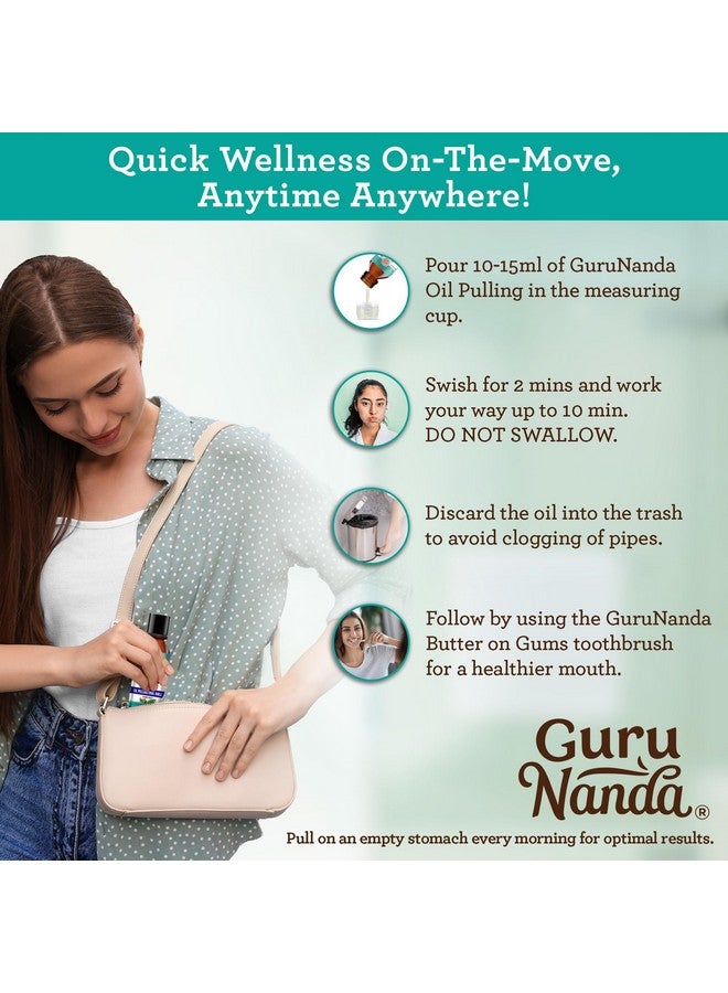 GuruNanda Travel Size Coconut Oil Pulling, 7 Essential Oils & Vitamins, Fresh Breath & Whitening Mouthwash, No Alcohol & Fluoride, 3 Oz - Image 4