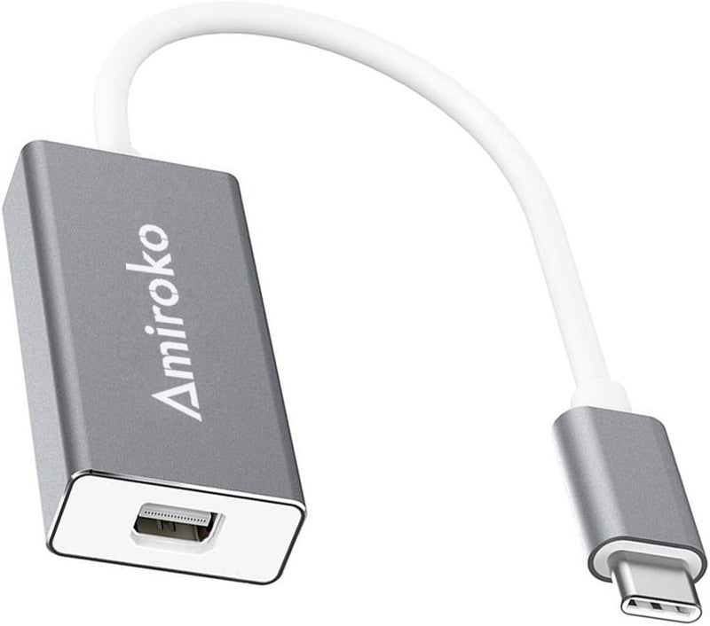 Amiroko USB-C to Mini DisplayPort Adapter, USB 3.1 Type C to Mini DP Adapter Support 4K, 1080P for MacBook Pro, MacBook 12", Alienware, to LED Cinema Display/Dell Monitor etc, Gray - Image 1