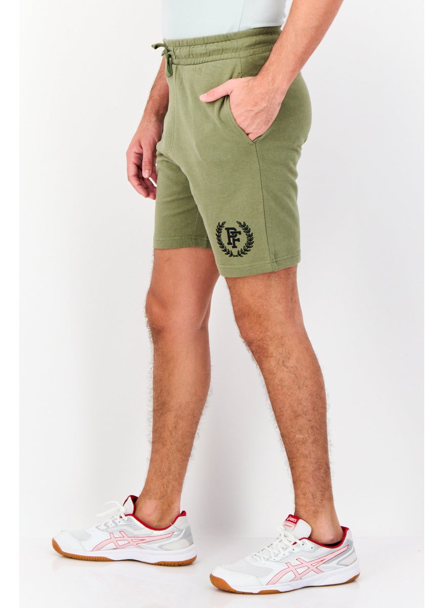 Paul Frank Men Graphic Print Basic Shorts, Light Olive  - Image 3