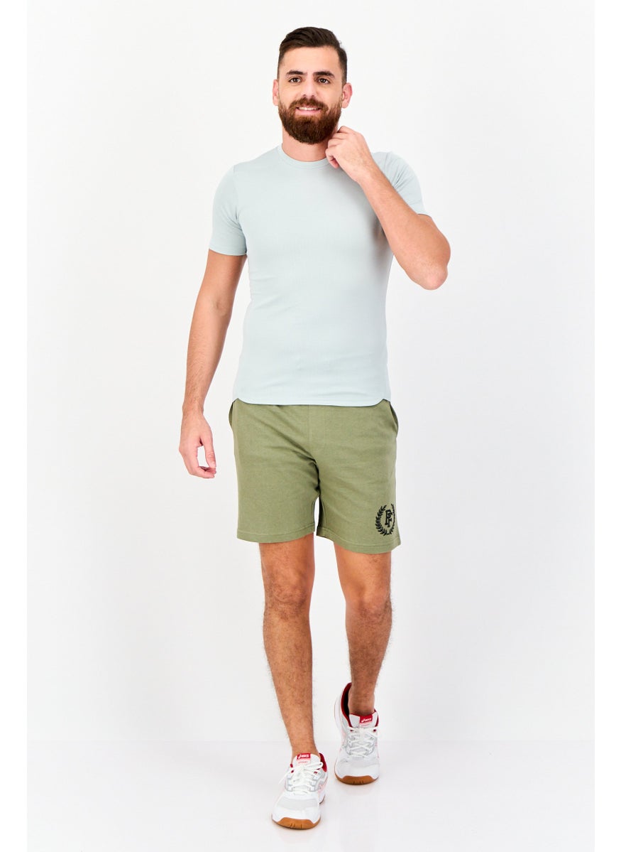 Paul Frank Men Graphic Print Basic Shorts, Light Olive  - Image 2