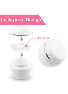 Y&D Cosmetic Sample Jars, Refillable 50ml/50g White Plastic Travel Pot Containers with Silver Dome Lids and Inner Liners for Makeup Creams Beauty Nails Jewelry 8Pcs  - Image 2