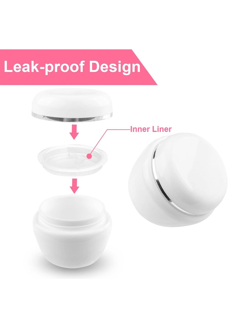 Y&D Cosmetic Sample Jars, Refillable 50ml/50g White Plastic Travel Pot Containers with Silver Dome Lids and Inner Liners for Makeup Creams Beauty Nails Jewelry 8Pcs  - Image 2