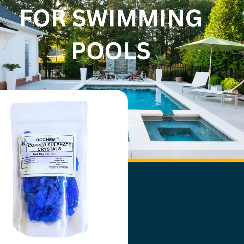BCCHEM Copper Sulphate Crystals | Pure for Swimming Pool, Gardening, Trees| Algae Removal,Neela thot - Image 4