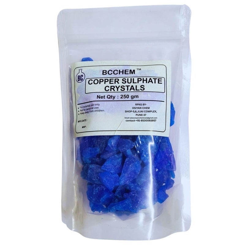 BCCHEM Copper Sulphate Crystals | Pure for Swimming Pool, Gardening, Trees| Algae Removal,Neela thot - Image 1
