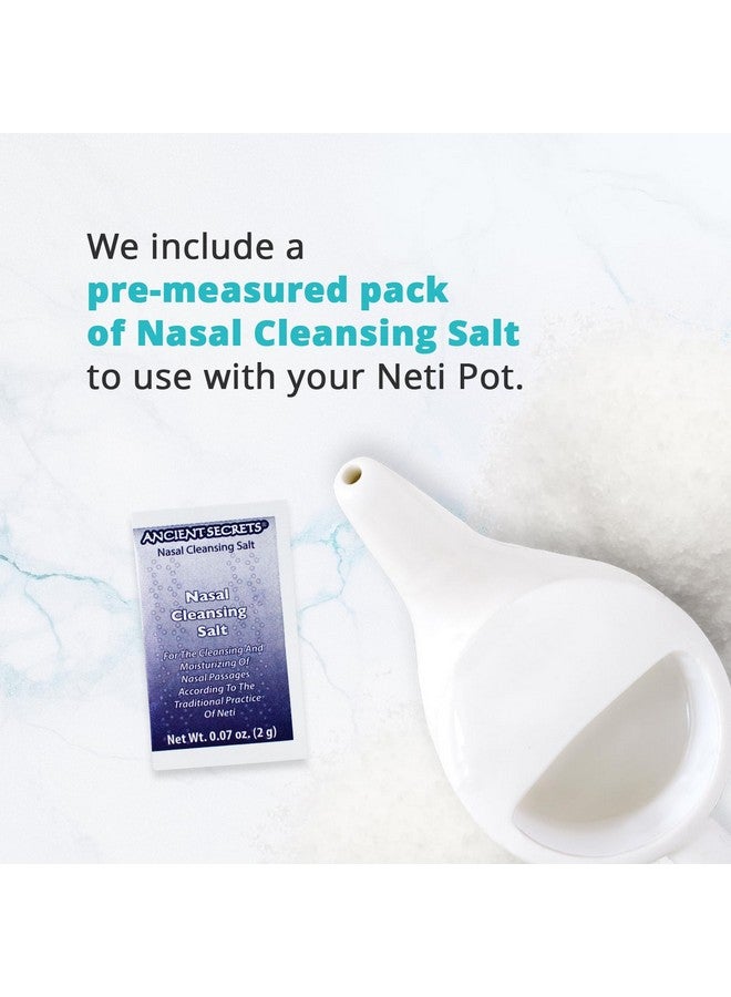 آينشنت سيكريتس وعاء ملح نيتي من Ancient Secrets، ملح تنظيف الأنف، ملح نقي غير معالج باليود للاستخدام مع وعاء تنظيف الأنف من Ancient Secrets + عبوة تستخدم مرة واحدة من ملح تنظيف الأنف - Image 3