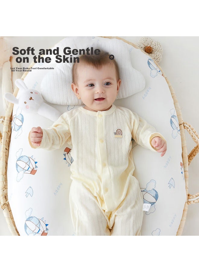 Babyprints Babyprints Baby Romper, Pure Cotton Infant Onesie, Children's Pajamas, All-season Underwear, Long-sleeve Thin Bodysuit, Yellow, Size 90  - Image 1