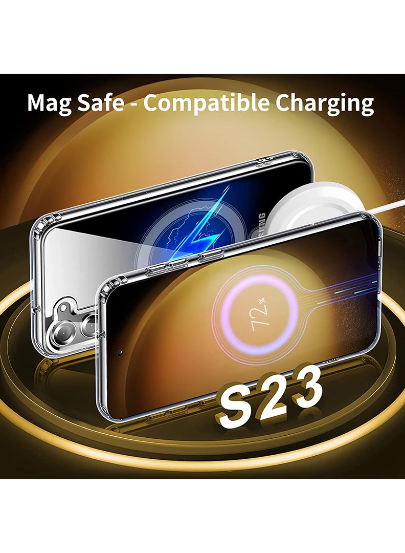 Magnetic Case for Samsung Galaxy S23 6.1-inch Compatible with MagSafe Wireless Charging, Shockproof Phone Bumper Cover PS sumbol