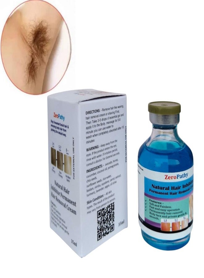 Zero Pathy ZeroPathy Natural Organic 35ml Herbal Hair Vanish Gel - Permanent Hair Reduction Treatment in 90 Days - Ayurvedic Hair Stop Formula for Face & Body Use After Shaving or Threading - Unisex Solution - Image 2