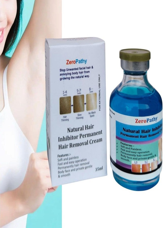 Zero Pathy ZeroPathy Natural Organic 35ml Herbal Hair Vanish Gel - Permanent Hair Reduction Treatment in 90 Days - Ayurvedic Hair Stop Formula for Face & Body Use After Shaving or Threading - Unisex Solution - Image 1