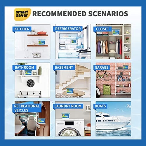 Smart Saver 1000 gram (3 pack) Moisture Absorber, 500 gramPack with 1 500 gram refil, Fragrance Free, Traps Moisture for Fresher, Cleaner Air, No Electricity Required, - Image 5