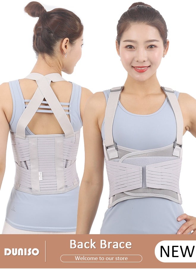 DUNISO Back Brace Posture Corrector, Adjustable Back Corrector and Lightweight, Back Posture Brace Lumbar Support Shoulder, Lower Upper Back, Full Back Supporter  - Image 1