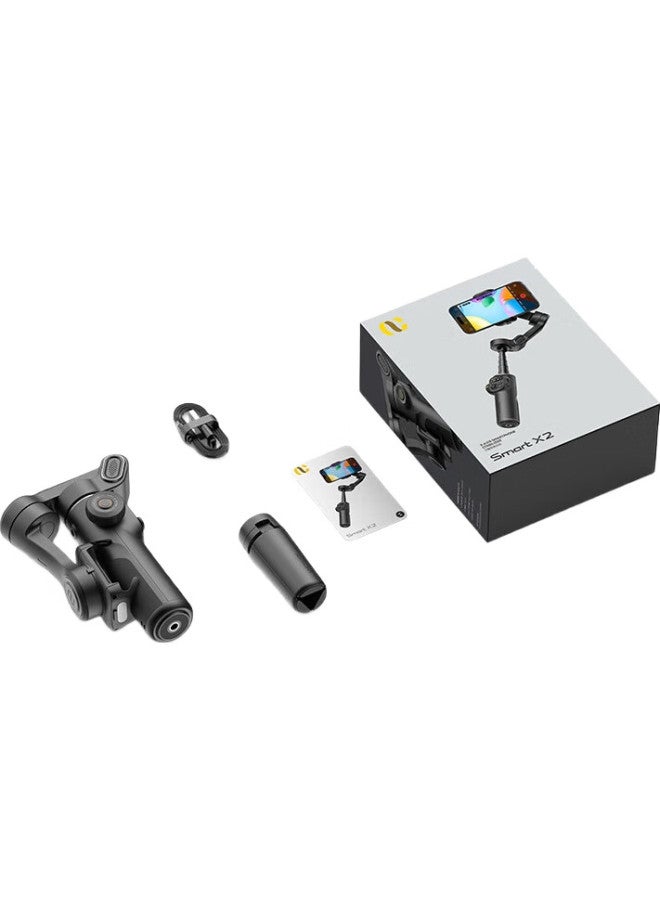Okawa Aochuan X2 Smartphone Stabilizer, Three-Axis Handheld Gimbal, Anti-Shake, Face Tracking Filming, Dance, Travel, Vlog, Selfie Stick, Multifunctional Video Recording Stand, Black - Image 1
