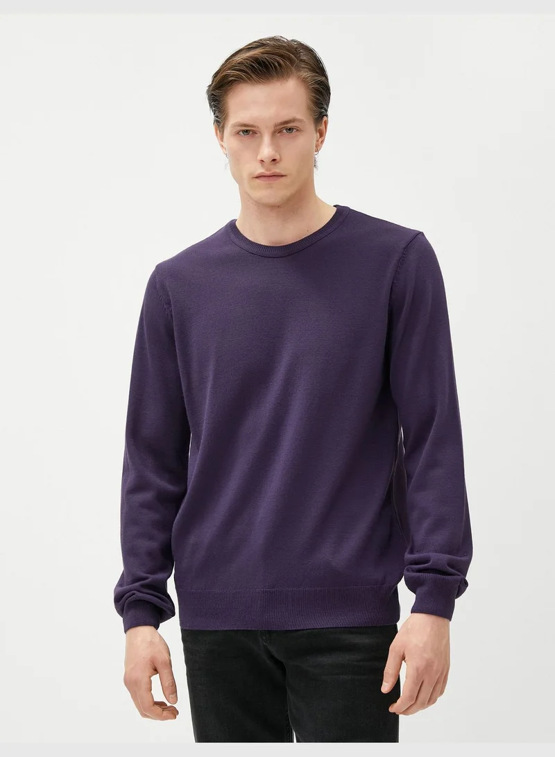 KOTON Basic Knitwear Sweater Crew Neck Slim Fit Long Sleeve