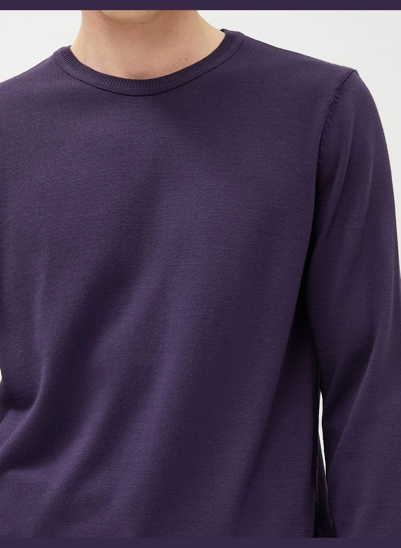 KOTON Basic Knitwear Sweater Crew Neck Slim Fit Long Sleeve