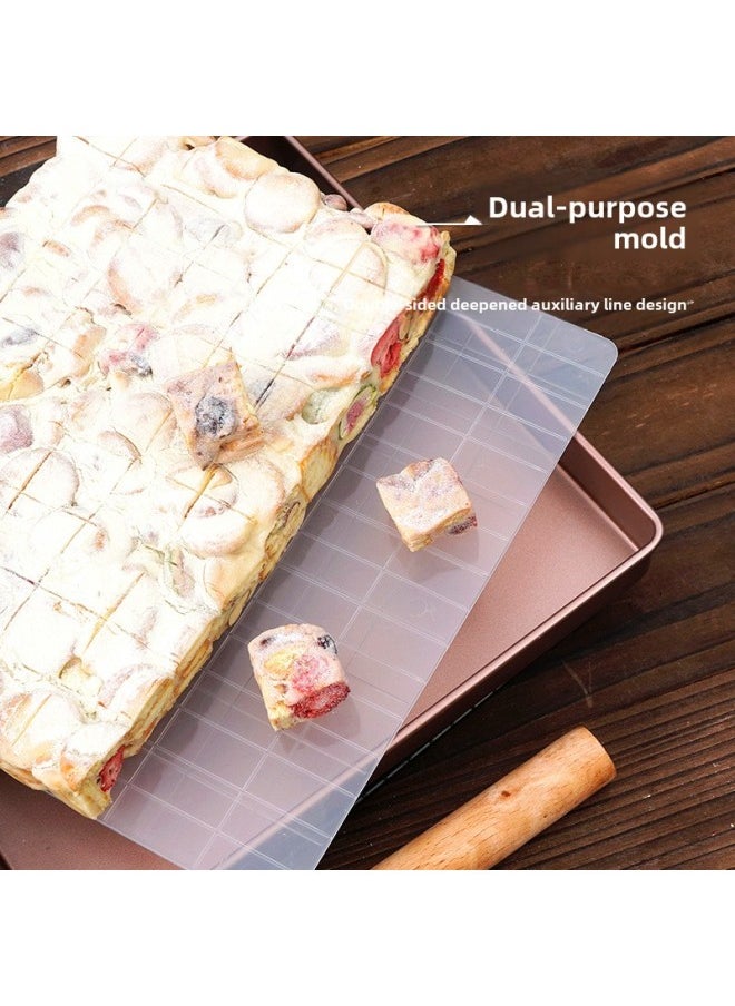 Generic - Snowflake Crisp Mold Nougat Special Live Bottom Cooling Shaping Plate 28cm Square Plate Material Household Baking Tools-Specifications:Snowflake Cake, Nougat Double-sided Slices (plastic Plate Set)-Color:Transparent - Image 1