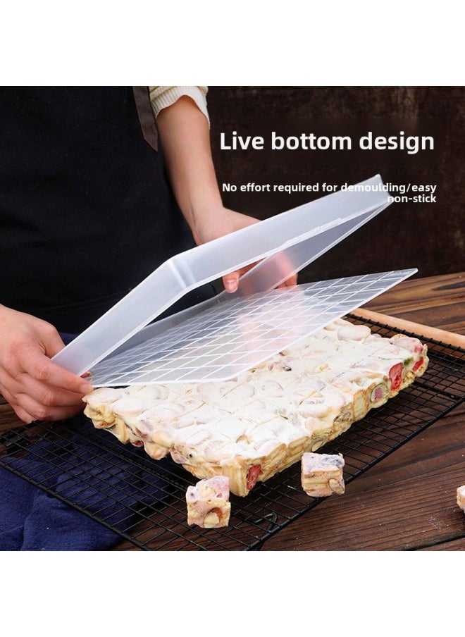 Generic - Snowflake Crisp Mold Nougat Special Live Bottom Cooling Shaping Plate 28cm Square Plate Material Household Baking Tools-Specifications:Snowflake Cake, Nougat Double-sided Slices (plastic Plate Set)-Color:Transparent - Image 1