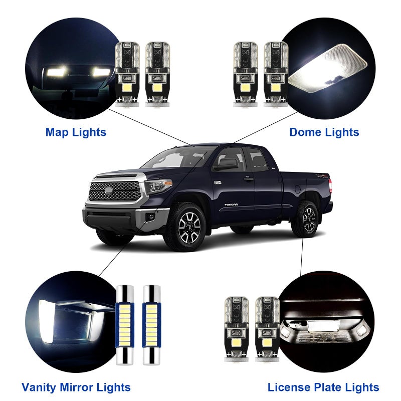 EASY EAGLE Super Bright LED Car Interior Lights, 6000k White Bulbs Kit for 2007-2019 2020 2021 Toyota Tundra with Install Toolï¼ˆ18 pcsï¼‰ - Image 3
