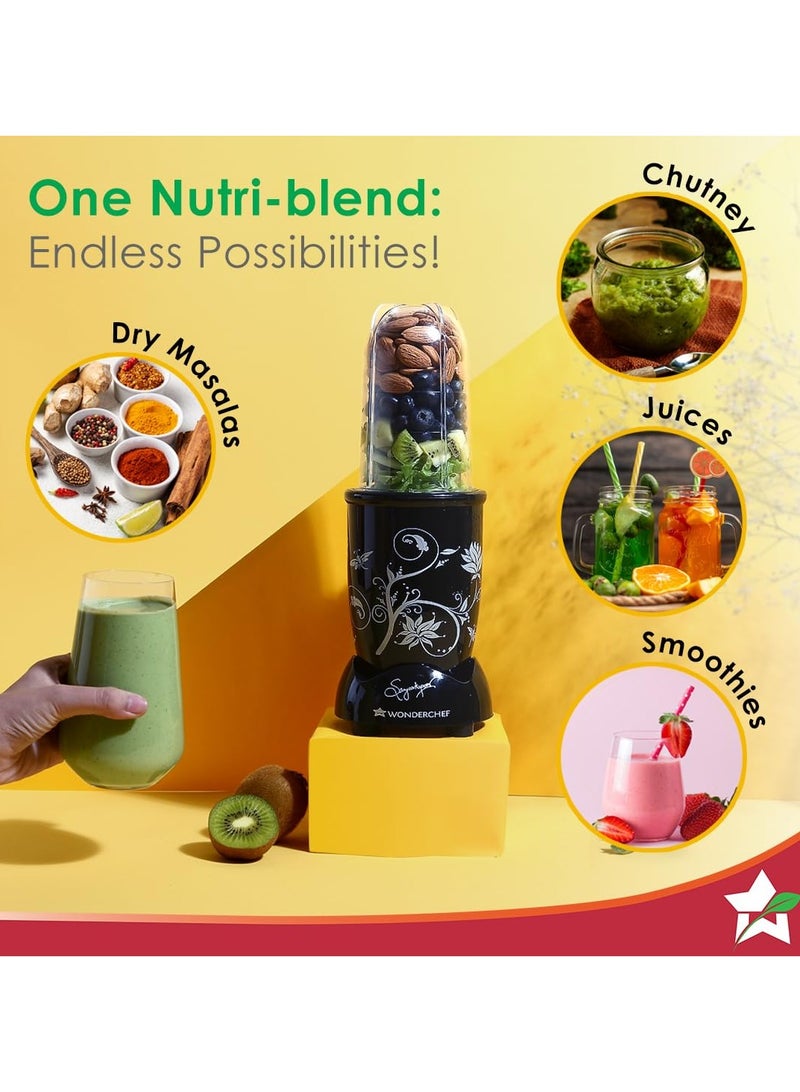 Wonderchef Nutri-Blend, 22000 RPM Mixer-Grinder, Blender, SS Blades, 2 Unbreakable Jars, 500 W-Black  - Image 3