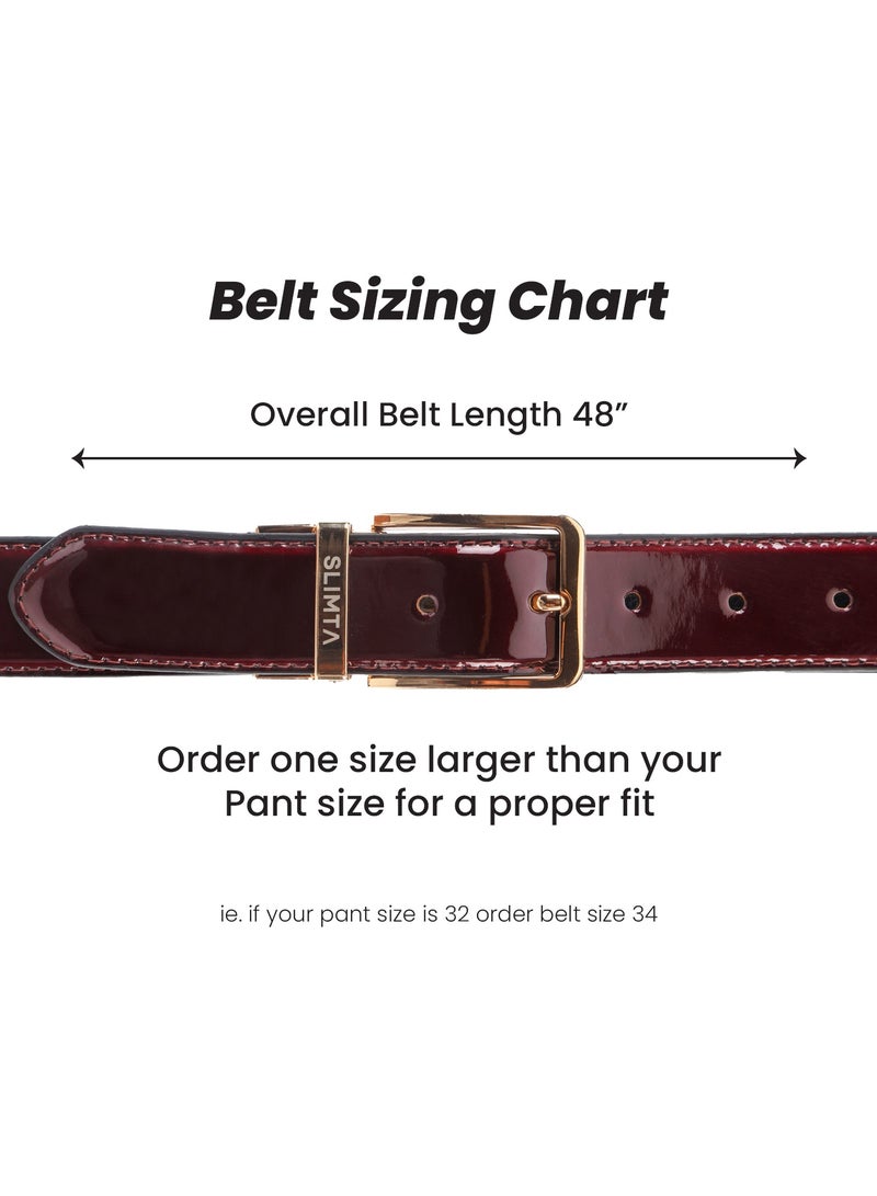 SLIMTA® Men's Classic Reversible Leather Belt with Rotating Buckle - Double-Sided in Two Colors - Image 2