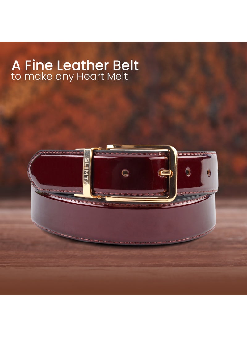 SLIMTA® Men's Classic Reversible Leather Belt with Rotating Buckle - Double-Sided in Two Colors - Image 4