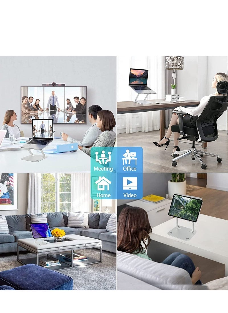 ELTRAZONE Laptop Stands,Multi-Angle Adjustable Laptop Holder Stand for Desk,Aluminum Ergonomic with Heat-Vent Portable Laptop Riser Holder Stand Compatible with MacBook Dell, HP, Lenovo More 10” to 17” Laptops - Image 3