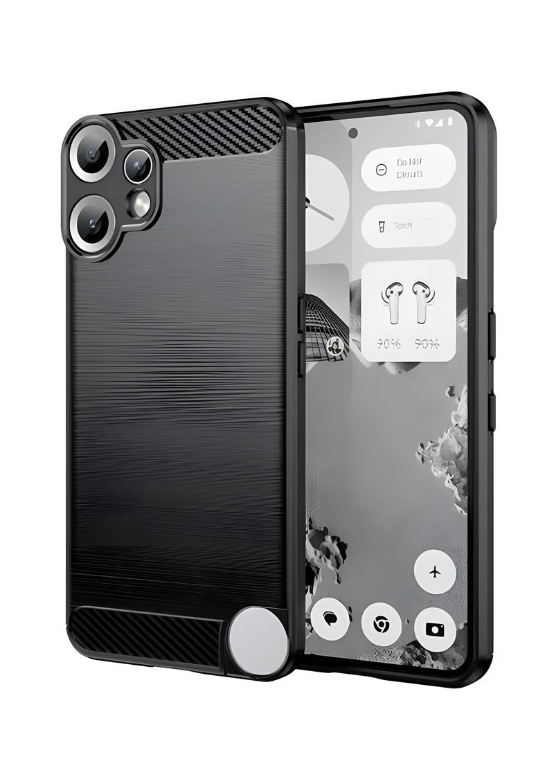 Wtech Nothing CMF Phone 2 Pro 5G 2025 Silicone Brushed Texture Protective Case Cover (MCBPSN) - Black  - Image 1