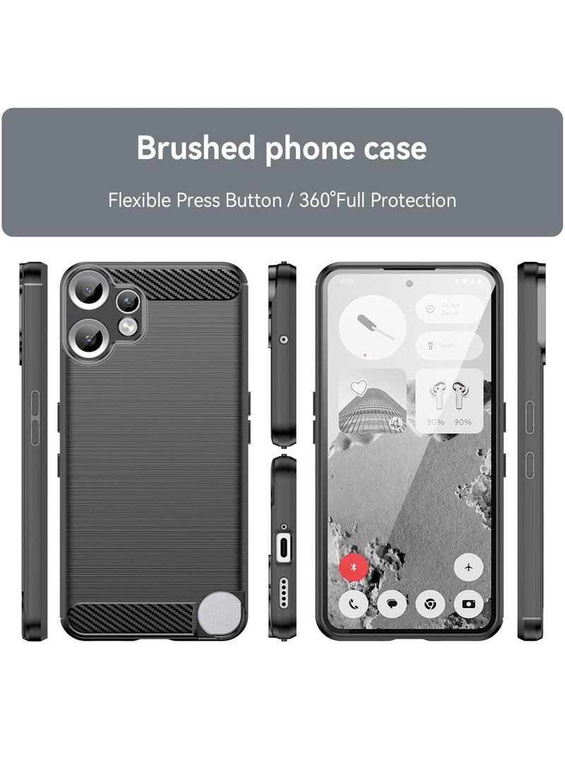 Wtech Nothing CMF Phone 2 Pro 5G 2025 Silicone Brushed Texture Protective Case Cover (MCBPSN) - Black  - Image 2