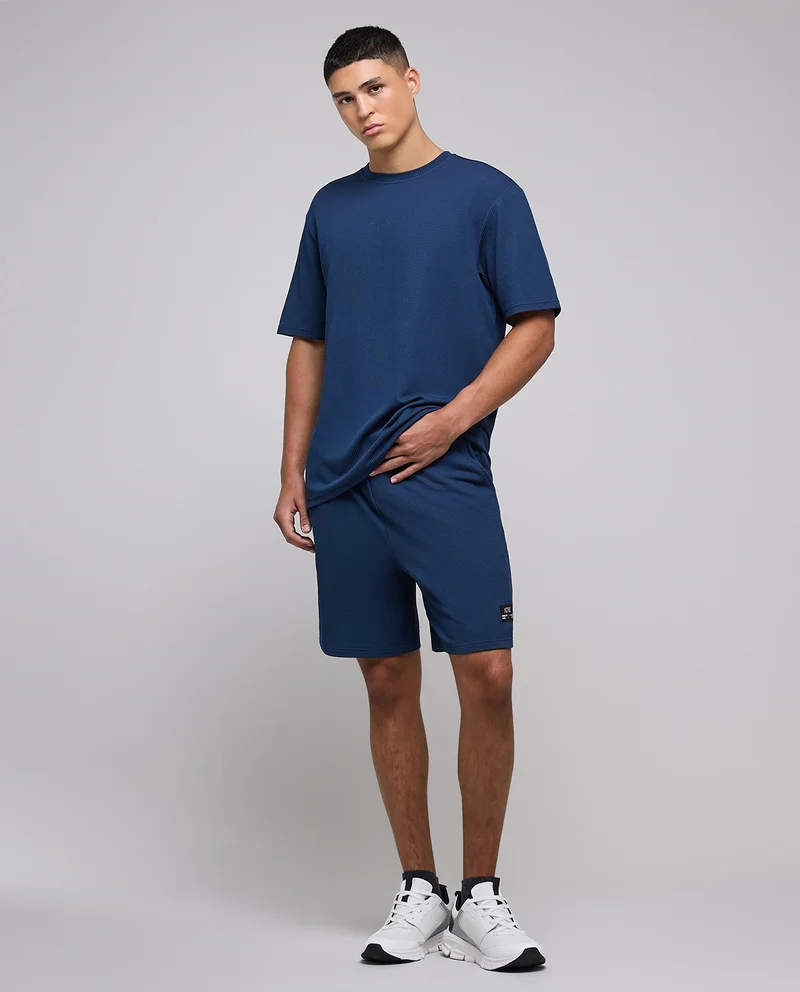 أر أند بي Textured Shorts with Drawstring Waist