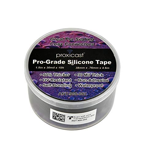 Proxicast Pro-Grade Extra Strong 30mil Weatherproof Self-Fusing Silicone Rubber Sealing Tape For Outdoor Antenna Coax & Electrical Cables, Hose/Pipe Leaks & Emergency Repairs (1.5" x 15' roll) - White - Image 5