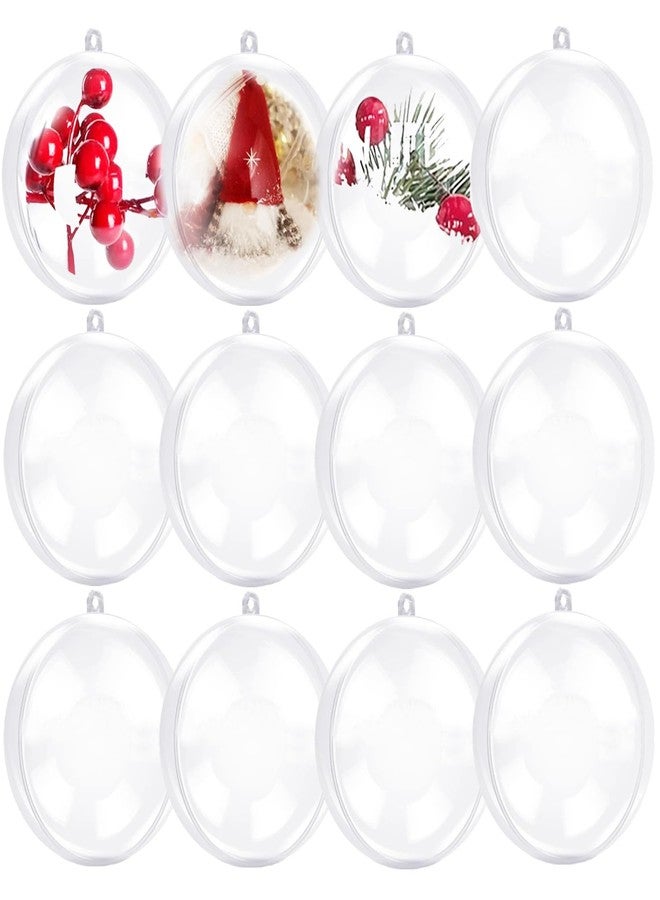 7Queen 80mm/3.14inch 24PCS Large Clear Ball Ornaments, 12Set Fillable Christmas Balls Shatterproof Ornament Baubles for DIY Crafts Christmas Wedding Party Decor (24) - Image 1