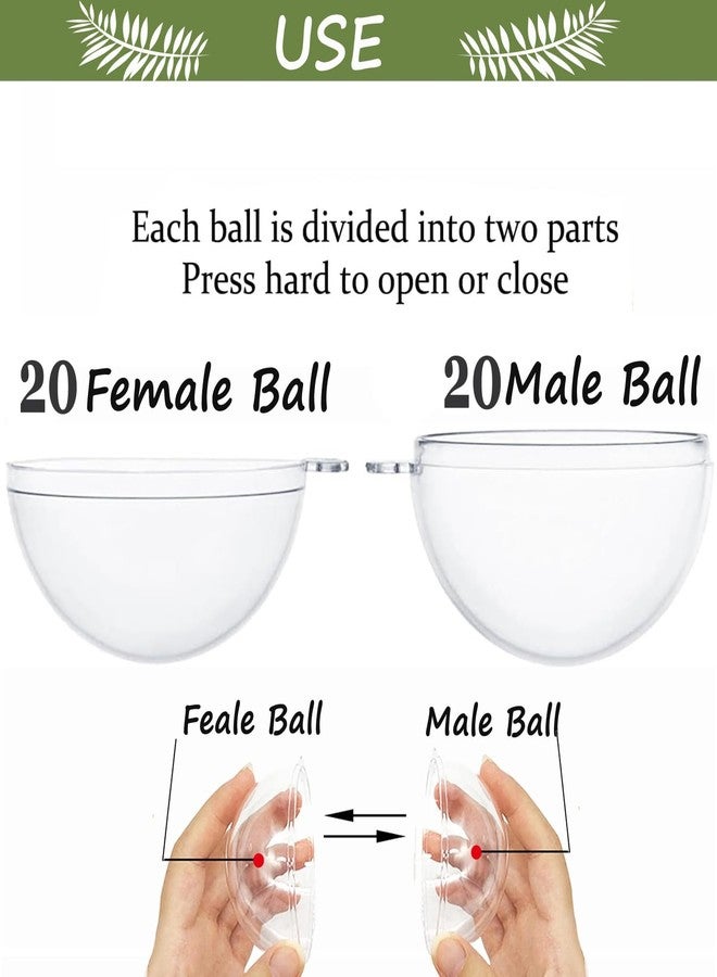 7Queen 80mm/3.14inch 24PCS Large Clear Ball Ornaments, 12Set Fillable Christmas Balls Shatterproof Ornament Baubles for DIY Crafts Christmas Wedding Party Decor (24) - Image 2