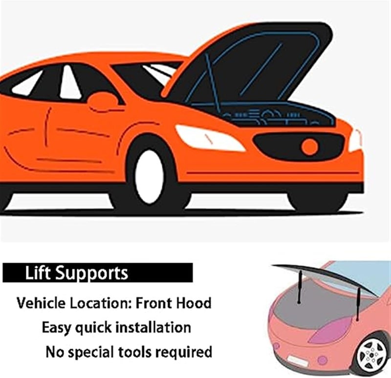 DEMULAX Orange Carbon Fiber Hood Lift Kit for ID.3 - Image 2