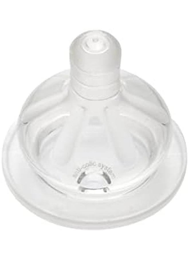 nip Wide Neck Glass Bottle Silicone Round Teat Medium 120 Ml 0M Plus Made In Germany Grey  - Image 3