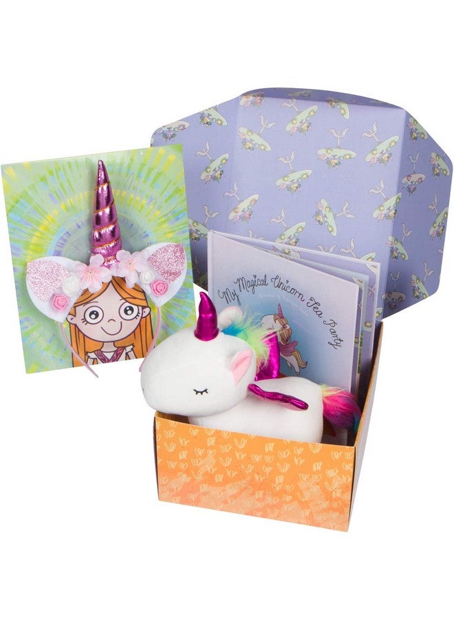 بيكسي كراش مجموعة هدايا لعبة يونيكورن وكتاب - تتضمن كتاب قصة يونيكورن، لعبة يونيكورن محشوة، وعصابة رأس قرن يونيكورن للفتيات من سن 3 4 5 6 7 سنوات، هدية رائعة لعيد الميلاد - Image 1