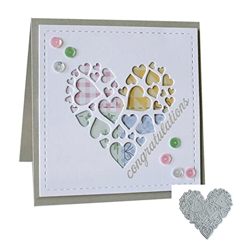 hinana Love Heart Frame Metal Die Cuts,Hollow Heart Wedding Cutting Dies Cut Stencils for DIY Scrapbooking Photo Decorative Embossing Paper Dies for Scrapbooking Card Making - Image 1