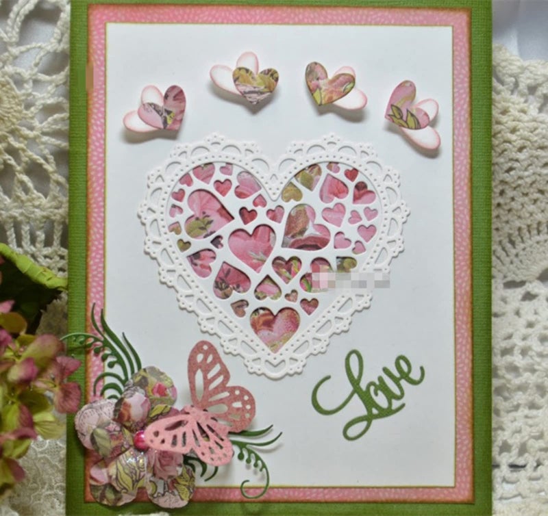 hinana Love Heart Frame Metal Die Cuts,Hollow Heart Wedding Cutting Dies Cut Stencils for DIY Scrapbooking Photo Decorative Embossing Paper Dies for Scrapbooking Card Making - Image 4