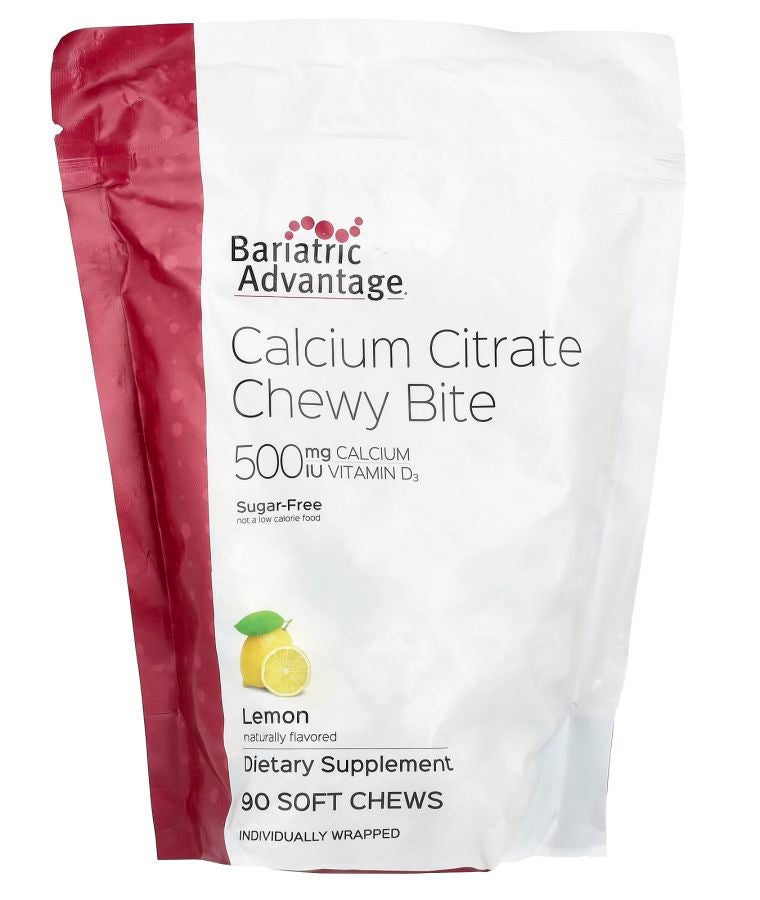 Bariatric Advantage Calcium Citrate Chewy Bite Sugar-Free Lemon 90 Soft Chews