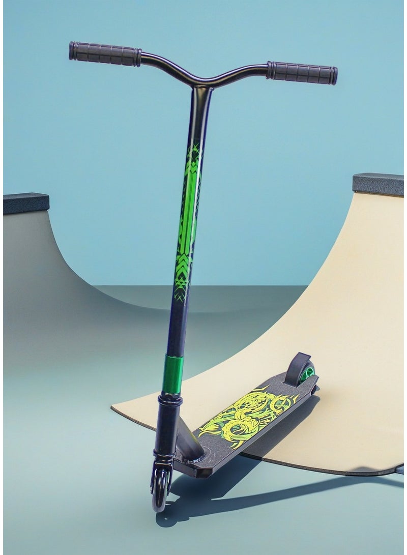 EASY FUTURE Pro Stunt Scooter for Tricks – 2 Wheel Freestyle Scooter with 110 mm Aluminium Wheels, Grip Tape Deck, Wide T-Tube Handlebars, Steel Brake, Lightweight 360° Spin, Beginner & Intermediate Level - Image 1