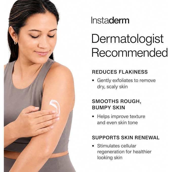 Instaderm KP Exfoliating Body Lotion- Keratosis Pilaris Moisturizing Treatment for Rough, Dry, Flakey & Bumpy Skin Conditions with Lactic Acid, AHA. Smooth, Soft & Hydrate Skin Relief Cream. - Image 2