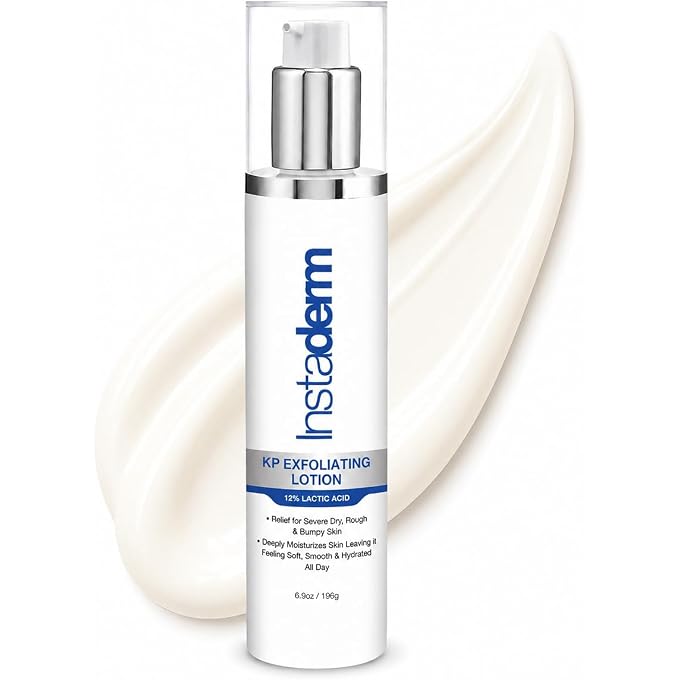 Instaderm KP Exfoliating Body Lotion- Keratosis Pilaris Moisturizing Treatment for Rough, Dry, Flakey & Bumpy Skin Conditions with Lactic Acid, AHA. Smooth, Soft & Hydrate Skin Relief Cream. - Image 1