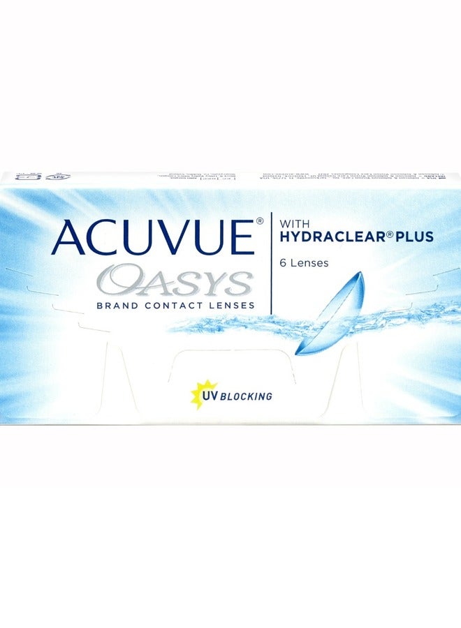 ACUVUE Acuvue Oasys Biweekly UV Blocking Powered Clear Contact Lenses with Hydraclear Plus 