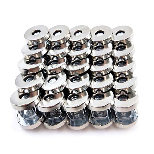 Vafon 50 Sets Silver Tone Magnetic Purse Snap Clasps Button/Great for Closure Purse Handbag Clothes Sewing Craft No Tools Required 14mm - Image 1