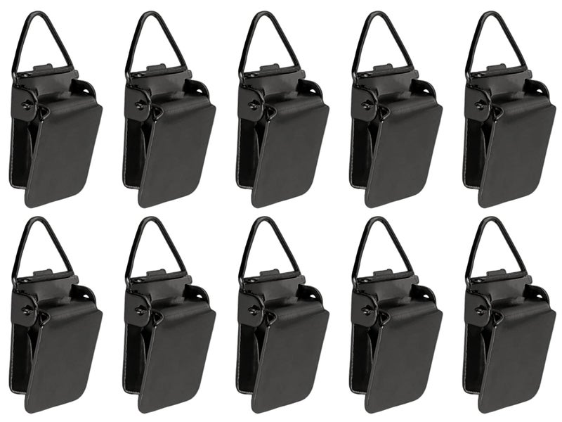 Wise Linkers Wise Linkers Hanging Clips Pack of 10 Triangle Back Medium Power for Tapestry Small Rugs Towel  Shawl and Paintings (Black) - Image 1