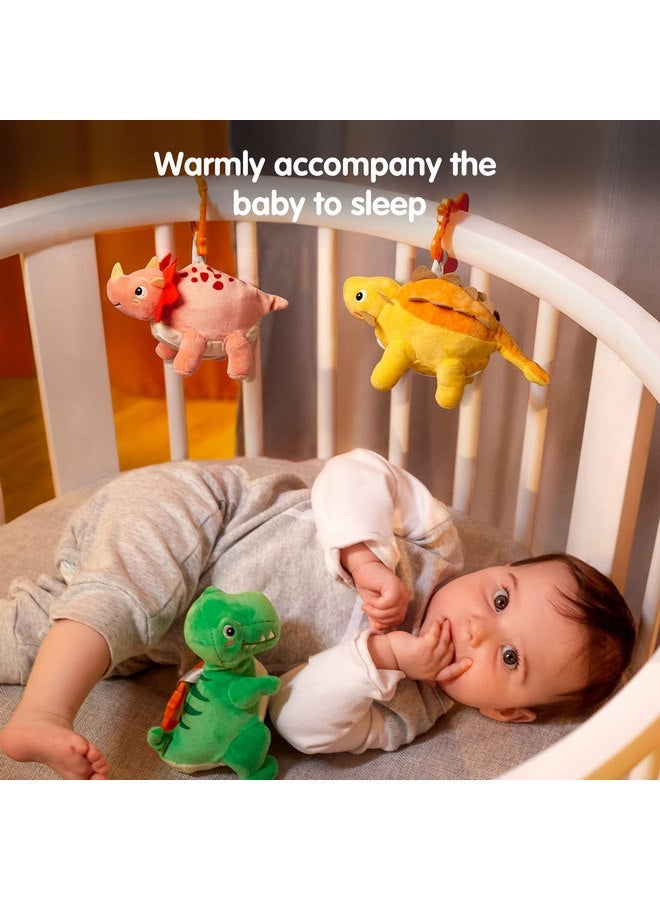 TUMAMA Stuffed Toys,Hanging Reversible Dinosaur & Egg Plushies Set for Easter Decoration Baby Gym Carseat Crib,Soft Plush Animal Toy for Kids Toddlers Boys Girls,3PCS - Image 4